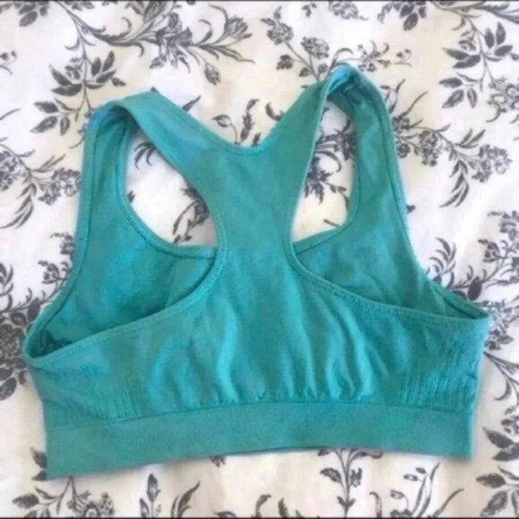 Barely There Sports Bra Womens XS Green Stretch Racerback Athletic Workout Gym - Picture 3 of 5
